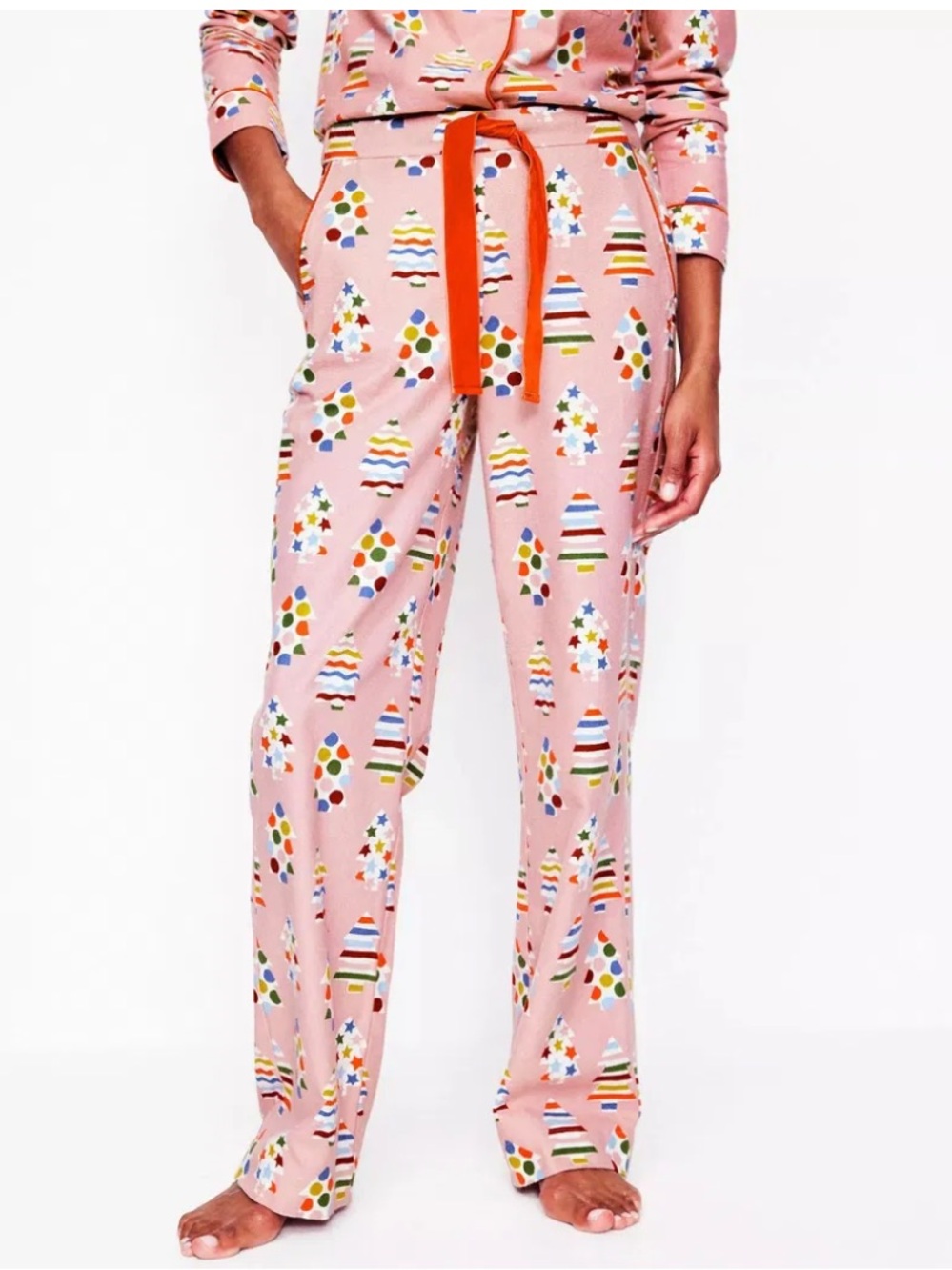 NWT Christmas Trees Brushed Cotton Pyjama Bottoms Women’s Sz 16-18 Pink